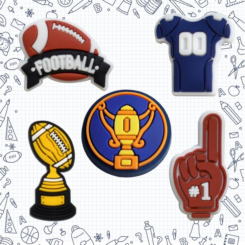 BULKITEM 25PCS Sports Shoe Decoration Charms,Basketball Soccer Baseball Golf Football Shoe Decoration Charms - Image 3